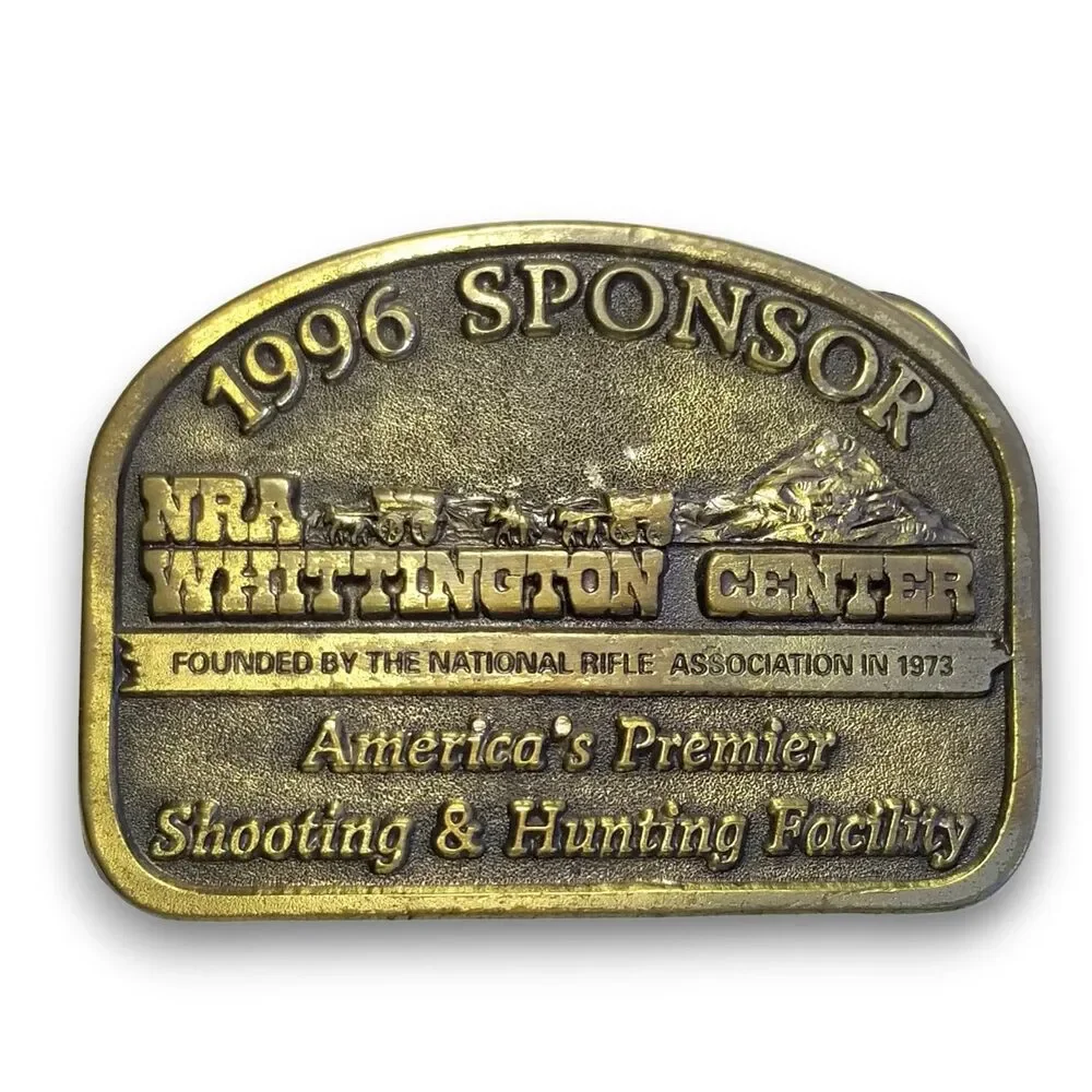 Belt Buckle Solid Brass 1996 Sponsor NRA Whittington Center Shooting And Hunting